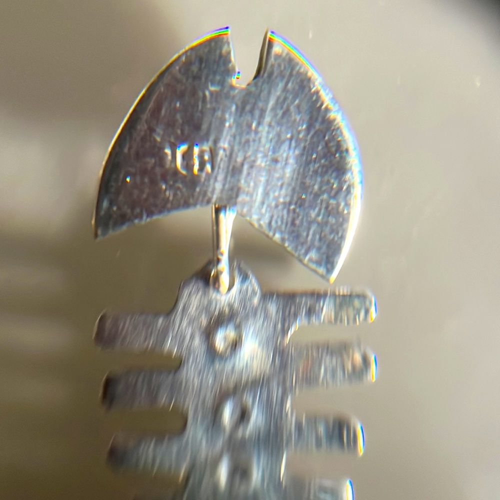 Handcrafted Alpaca Nickel Fish Skeleton Earrings - Mexico. - Picture 9 of 14